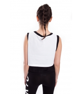 STK SUPER TOKYO Top corto DONNA con stampa BIANCO STKD074