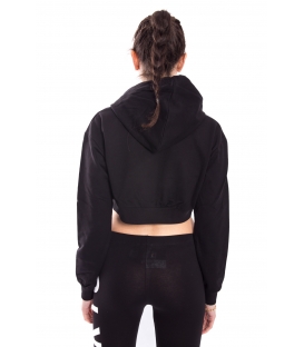 STK SUPER TOKYO Short sweatshirt WOMAN with print BLACK STKD070