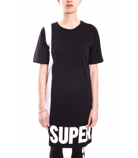 STK SUPER TOKYO T-shirt lunga DONNA con scritta NERO STKD102