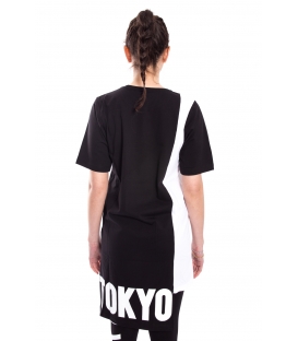 STK SUPER TOKYO T-shirt lunga DONNA con scritta NERO STKD102