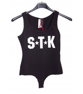 STK SUPER TOKYO Body WOMAN with print BLACK STKD075