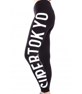 STK SUPER TOKYO Leggings DONNA con scritta NERO STKD093