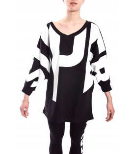 STK SUPER TOKYO Maxi sweatshirt WOMAN with print BLACK STKD092