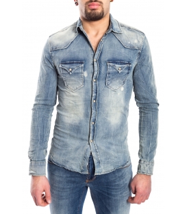 Camicia jeans UOMO con dett. macchie DENIM Art. J-9026