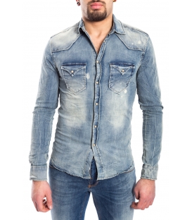 Camicia UOMO con dett. macchie DENIM Art. J-9026