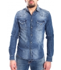 Camicia jeans UOMO con strappetti DENIM Art. J-9028