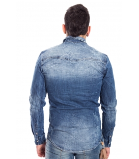 Camicia jeans UOMO con strappetti DENIM Art. J-9028