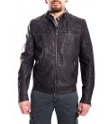 Jacket MAN in eco-leather GREY / BLACK Art. GP-1587