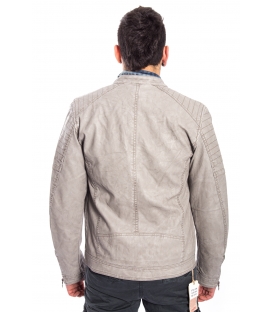 Jacket MAN in eco-leather BEIGE Art. GP-1587