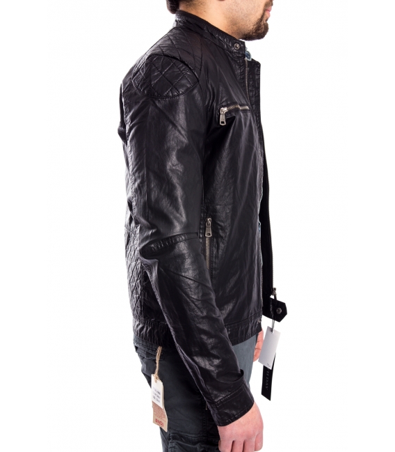 Jacket MAN in eco-leather BLACK Art. FL-2216