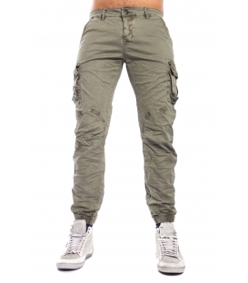 MAN trousers with pockets and elastic bottom ARMY J-9065