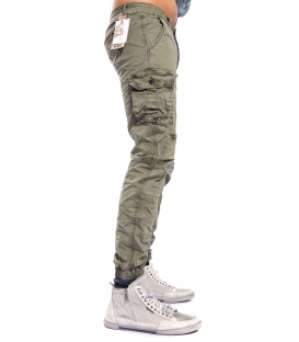 MAN trousers with pockets and elastic bottom ARMY J-9065