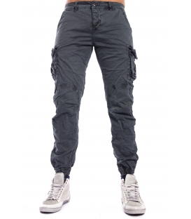 MAN trousers with pockets and elastic bottom GRAY J-9065