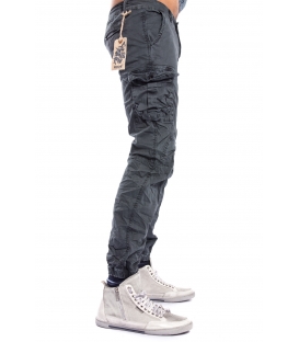 MAN trousers with pockets and elastic bottom GRAY J-9065