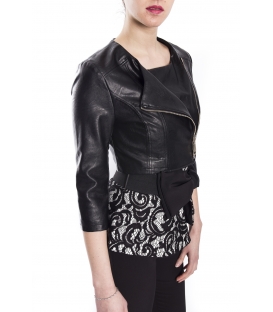 RINASCIMENTO Jacket woman in eco-leather with zip BLACK Art. CFC0073064003
