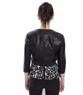 RINASCIMENTO Jacket woman in eco-leather with zip BLACK Art. CFC0073064003