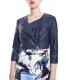 RINASCIMENTO Jacket woman in eco-leather with zip BLUE Art. CFC0073064003