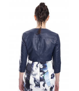 RINASCIMENTO Jacket woman in eco-leather with zip BLUE Art. CFC0073064003