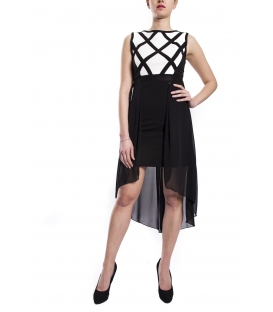 RINASCIMENTO Dress woman BLACK with white details CFC0072657003