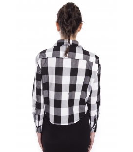 STK SUPER TOKYO Shirt tartan WOMAN with print BLACK STKD118