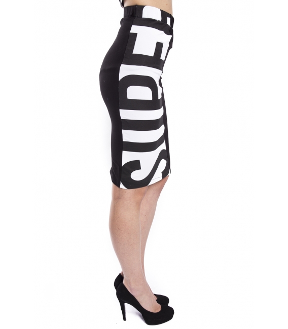 STK SUPER TOKYO Skirt WOMAN with print BLACK STKD095