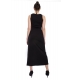 STK SUPER TOKYO Long dress WOMAN with fringes BLACK STKD154