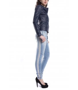 MARYLEY Jeans woman boyfriend baggy with zip DENIM Art. B501/G3F
