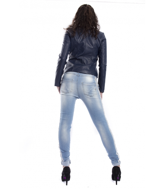 MARYLEY Jeans woman boyfriend baggy with zip DENIM Art. B501/G3F