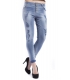 MARYLEY Jeans woman boyfriend baggy with rips DENIM BLUE Art. B60S/G19