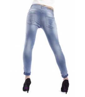 MARYLEY Jeans woman boyfriend baggy con strappetti DENIM BLUE Art. B60S/G19