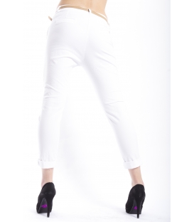 ZIMO Pantalone woman boyfriend baggy BIANCO Art. 3015