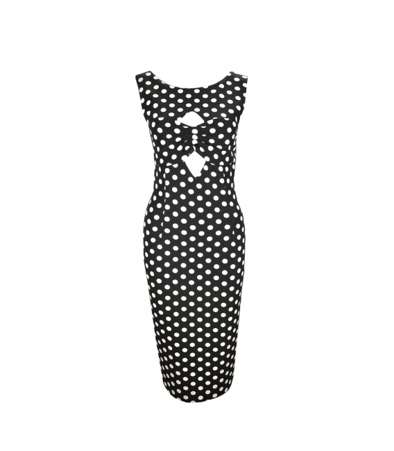 DENNY ROSE Long dress with pois BLACK / WHITE Art. 63DR11006