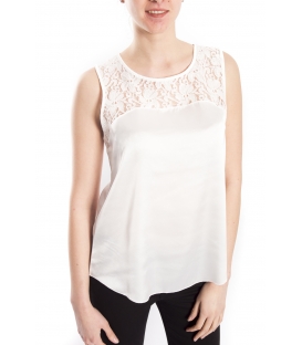 RINASCIMENTO Top with lace WHITE Art. CFC0072164003