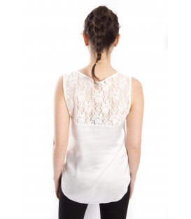 RINASCIMENTO Top with lace WHITE Art. CFC0072164003