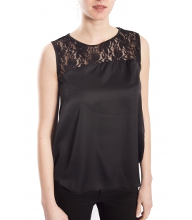 RINASCIMENTO Top con pizzo NERO Art. CFC0072164003