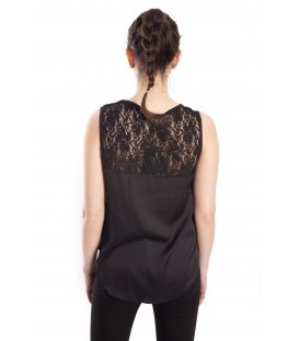 RINASCIMENTO Top con pizzo NERO Art. CFC0072164003