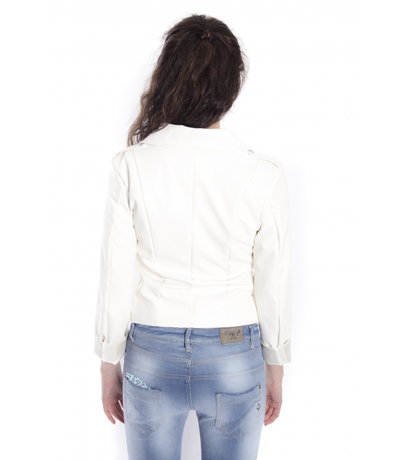 ZIMO Jacket in eco-leather WHITE Art. 2431