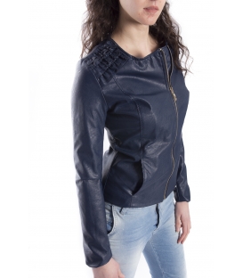 ZIMO Jacket in eco-leather BLU / CARTA ZUCCHERO Art. 16218