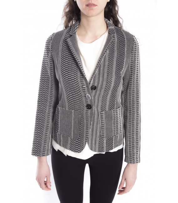 ZIMO Jacket with buttons in fantasy WHITE / BLACK Art. 2287