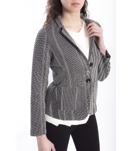 ZIMO Jacket with buttons in fantasy WHITE / BLACK Art. 2287