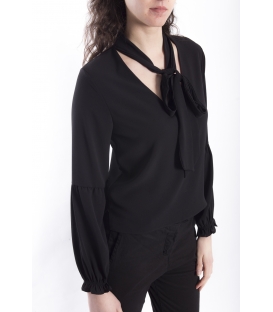 ZIMO Blusa / Camicia con fiocco NERO Art. 2336