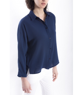 Camicia DONNA con bottoni BLU Art. 9140