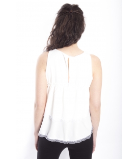 Top / Blouse WOMAN with lace WHITE Art. 6537