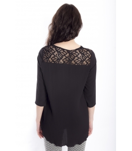 Blouse WOMAN with plissé BLACK Art. 41591