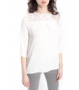 Blusa DONNA con effetto plissé BIANCO Art. 41591