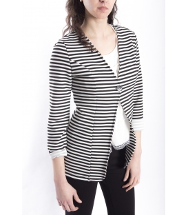 Jacket blazer with stripes BLACK / WHITE Art. 1041