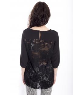 Maglia DONNA con pizzo NERO Art. 50079