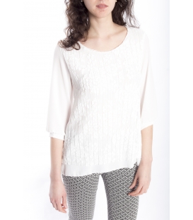 Jersey WOMAN with lace WHITE Art. 50079