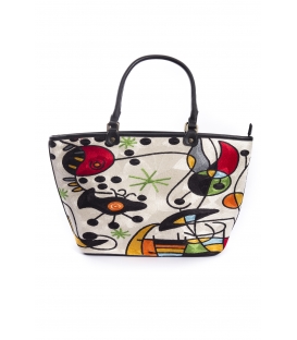 ARTE A SPASSO Borsa in tessuto con dett. ecopelle FANTASY black