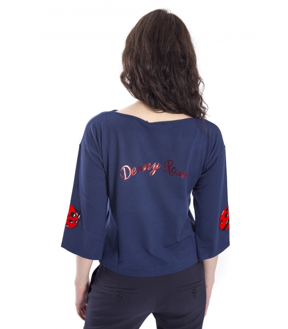 DENNY ROSE T-shirt BLU with print 63DR15001